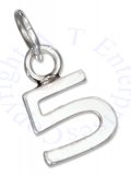 Lined Number Five 5 Charm