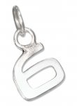 Lined Number Six 6 Charm