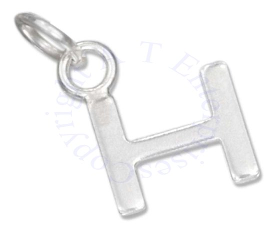 Lined Letter H Charm - Click Image to Close
