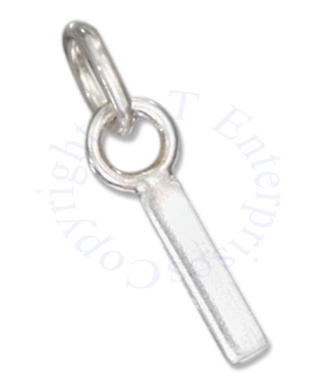 Lined Letter I Charm - Click Image to Close