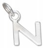 Lined Letter N Charm
