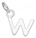 Lined Letter W Charm
