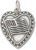 Heart With American Flag And Stars Charm