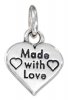 "Made With Love" Word Message Heart Charm