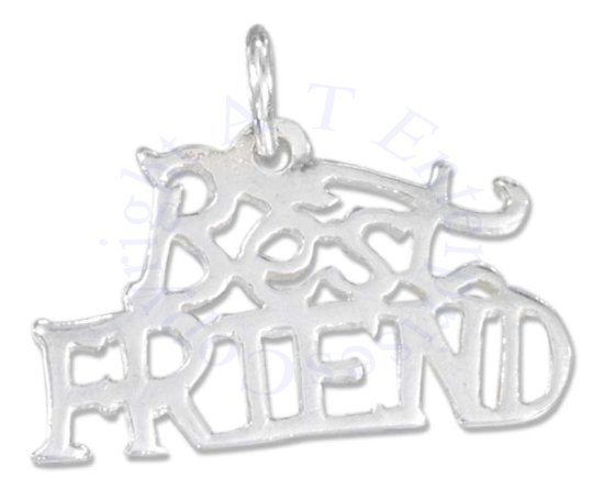 Flat "BEST FRIEND" Word Charm - Click Image to Close
