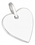 21mm Flat Engraveable Heart Tag ID Pendant
