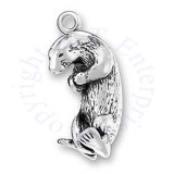 3D Floating On Back And Eating Otter Charm