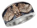 Men's Flying Eagle Ring Bronze Accent