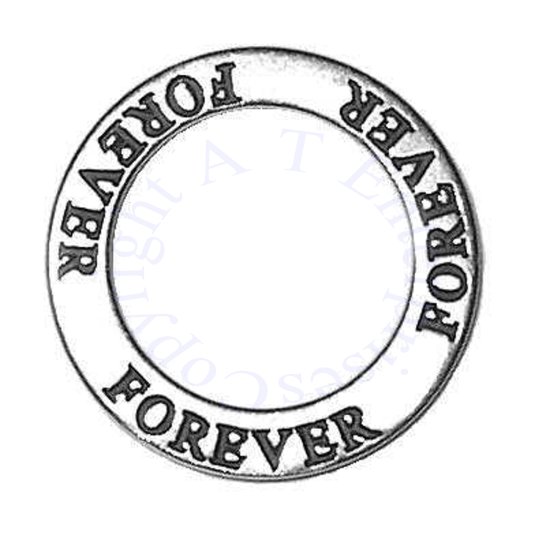 Two Sided FOREVER Circle Shaped Affirmation Slide Pendant - Click Image to Close