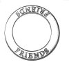Two Sided FRIENDS Circle Shaped Affirmation Slide Pendant