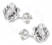 Silver Frog Post Earrings