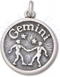 Gemini Twins Intelligent Zodiac Horoscope Symbol Charm