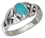 Turquoise Ring Celtic Knots Shank