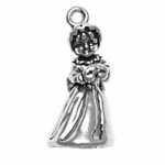 Little Girl Holding A Heart Wearing A Bonnet 3D Charm