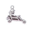 Sterling Silver 3D Go Cart With Passenger Charm