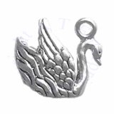 3D Graceful Swimming Swan Charm With Up Turned Wings