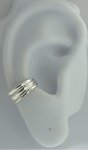 Left Or Right Nonpiercing Graduated Plain Three Ribbed Band Ear Cuff