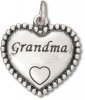 Grandma Beaded Engraved Heart Shaped Charm