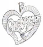 Small GRANDMA Heart And Rose Pendant