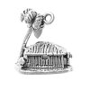 Sterling Silver 3D Grass Hut With Palm Tree Charm