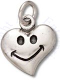 Happy Smiley Face On Heart Charm
