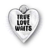 Heart Charm With True Love Waits On Front