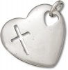 Heart With Cutout Cross And Heart Charm