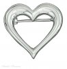 High Polished Open Heart Pin Brooch