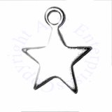 3D Small High Polished Smooth Thin Star Charm