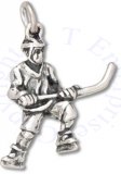 3D Hockey Player With Hockey Stick Charm