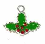 Holly Berry Charm With Leaf Detail And Berries