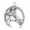 Stallion Horse Head Facing Right In A Horse Shoe Charm