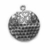 I HEART GOLF On A Golf Ball Charm