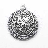 I HEART TENNIS On A Tennis Ball Charm