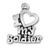 I HEART LOVE MY SOLDIER Charm
