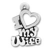 I Love My Wife With Heart Message Charm