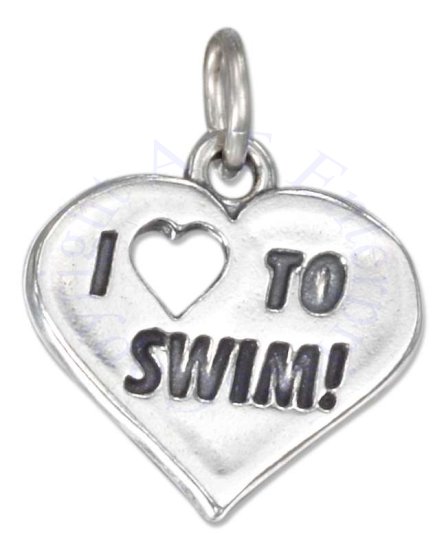 I LOVE TO SWIM! Charm - Click Image to Close