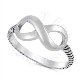Infinity Symbol Design Love Knot Ring With Grooved Band