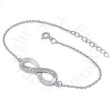 7" To 8" Adjustable Infinity Symbol Bracelet With Cubic Zirconia