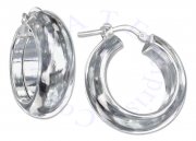 8mm Wide Rounded Hoop Earrings