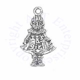 Sterling Silver It's A Girl Babydoll Charm