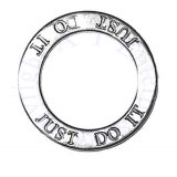 Two Sided JUST DO IT Circle Shaped Affirmation Slide Pendant
