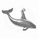 3D One Sided Killer Whale Orca Charm With Raised Tail Charm