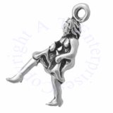 3D Country Western Lady Dancing Charm