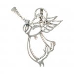 Large Trumpeting Angel Brooch Pin Or Pendant