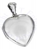 Large Engraveable Plain Heart Two Photo Picture Locket Pendant