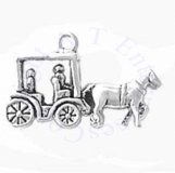 3D Large Covered Surrey Carriage With Passengers Charm