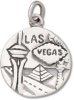 Round Two Sided Las Vegas Silver City Charm