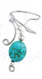 Left Only Turquoise Oval Stone Wave Ear Cuff Wrap