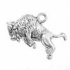 3D Jumping Buffalo Bison Bucking With Horns Charm